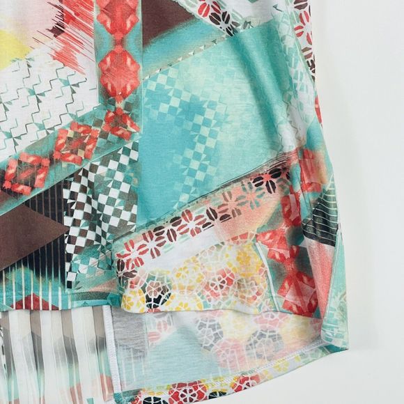 Chico's Modern Print A-Line Short Sleeve Pullover T-Shirt Top Womens 2 Large - Picture 3 of 7